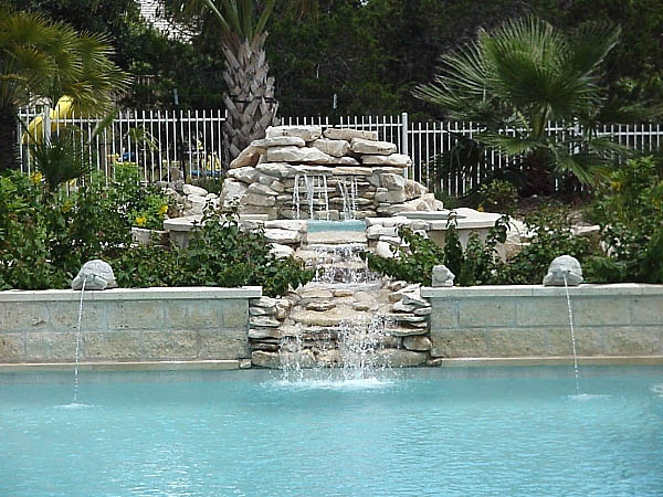 water features and pool